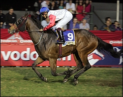 Jagerbomb, a KZN-bred by Joshua Dancer wins the nineth race. Image: Gold Circle