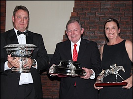 KZN Breeders Awards 2011. Cathy and Jonathan Martin collecting the award for Horse Of The Year on behalf of St John Gray - Dancewiththedevil