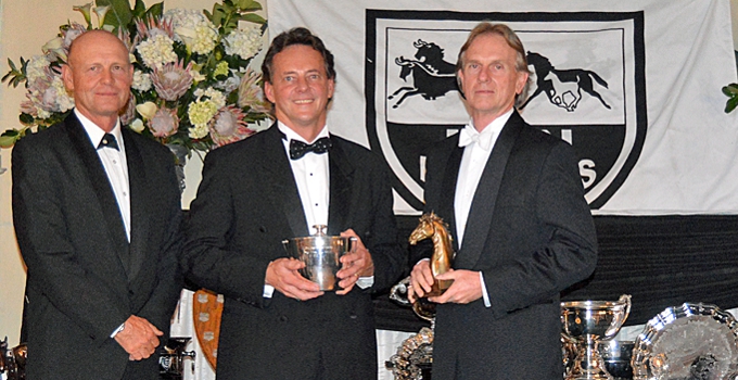 Backworth recieving the award for outstanding two year old colt, Colour Of Courage. Image: Leigh Willson
