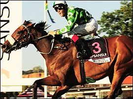 Dancewiththedevil winning the Grade 1 Sansui Summer Cup