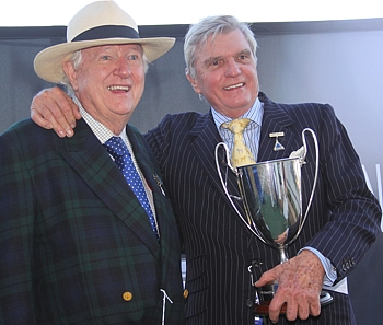Des and Robin Scott, three winners on the day and sponsors of the Million Mile floating trophy. Image: John Lewis