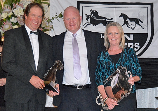 Stallion of the year sponsored by the TBA, presented by Tom Callaghan to Karin and Warwick Render of Bush Hill Stud. Image: Leigh Willson