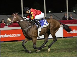Bush Hill-bred Tetelestai, winning the Umngeni Handicap Listed. Image: Gold Circle