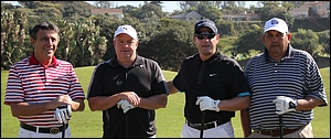 Mike De Kock's four-ball with Sean Tarry, Keith Williams and Selwyn Nathan. Image: Candiese Marnewick